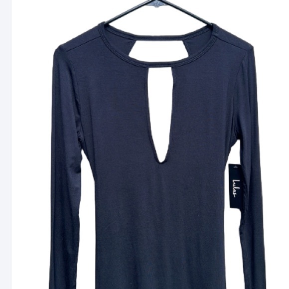 NWT Lulus Cutout Hole Little Black Mini Dress Fitted Bodycon, Size Large, Party - Picture 4 of 16